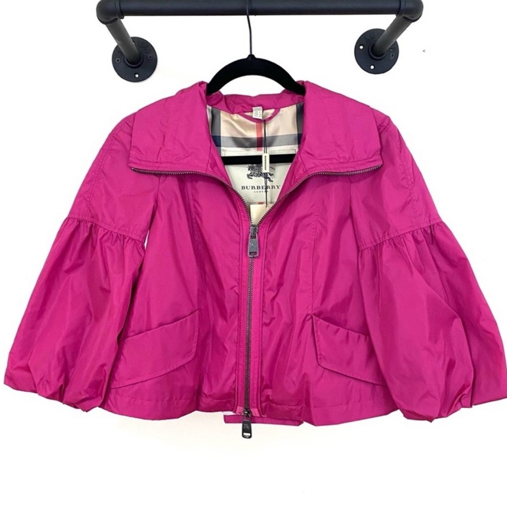Burberry London Fuchsia Cropped Nylon Jacket